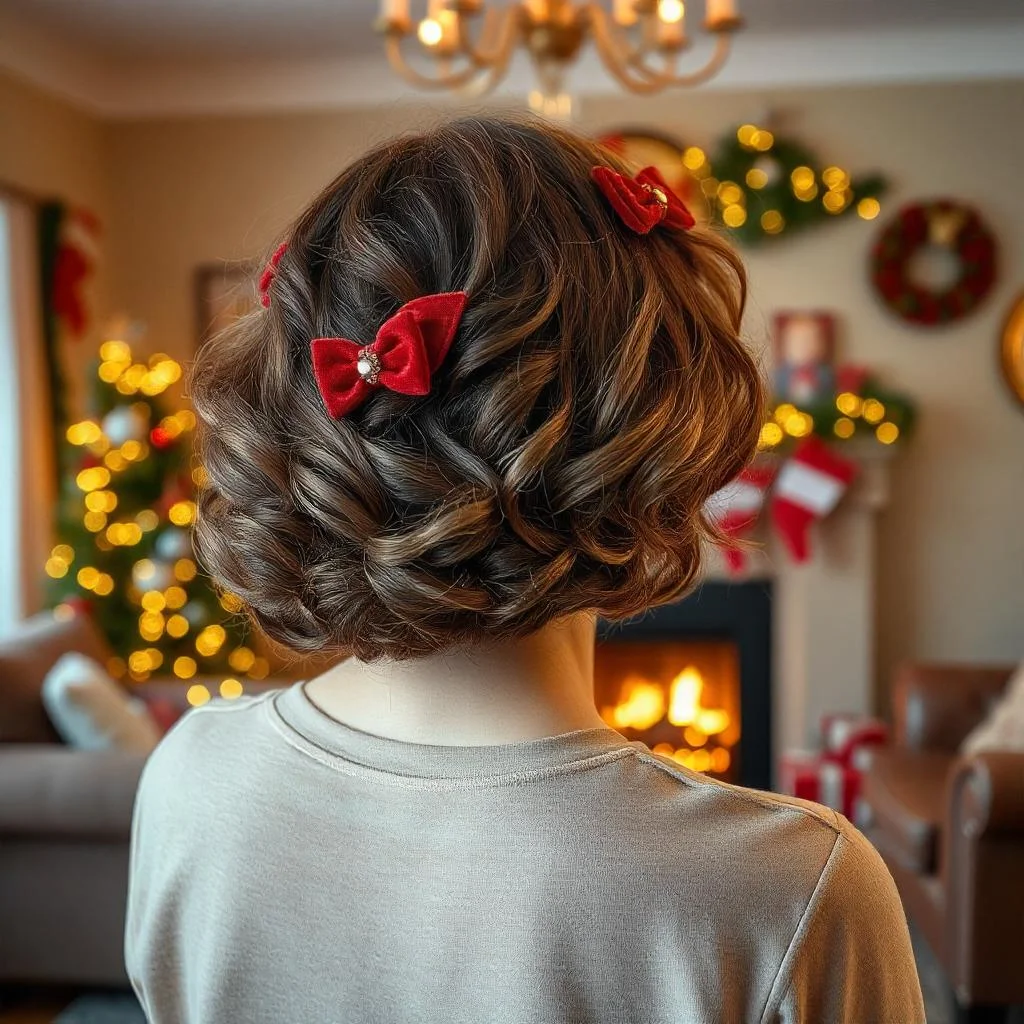 Curly Bob with Festive Barrettes