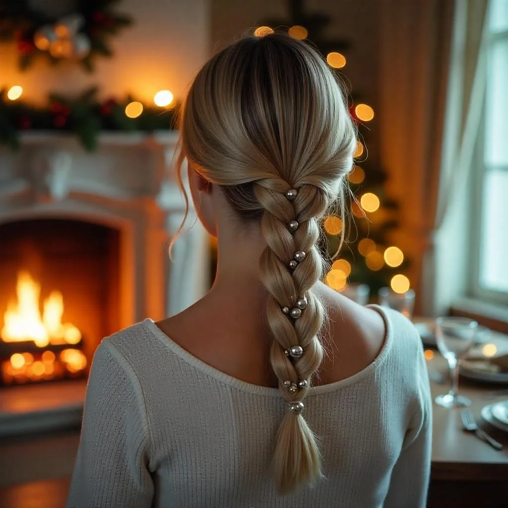 Waterfall Braid with Small Ornaments