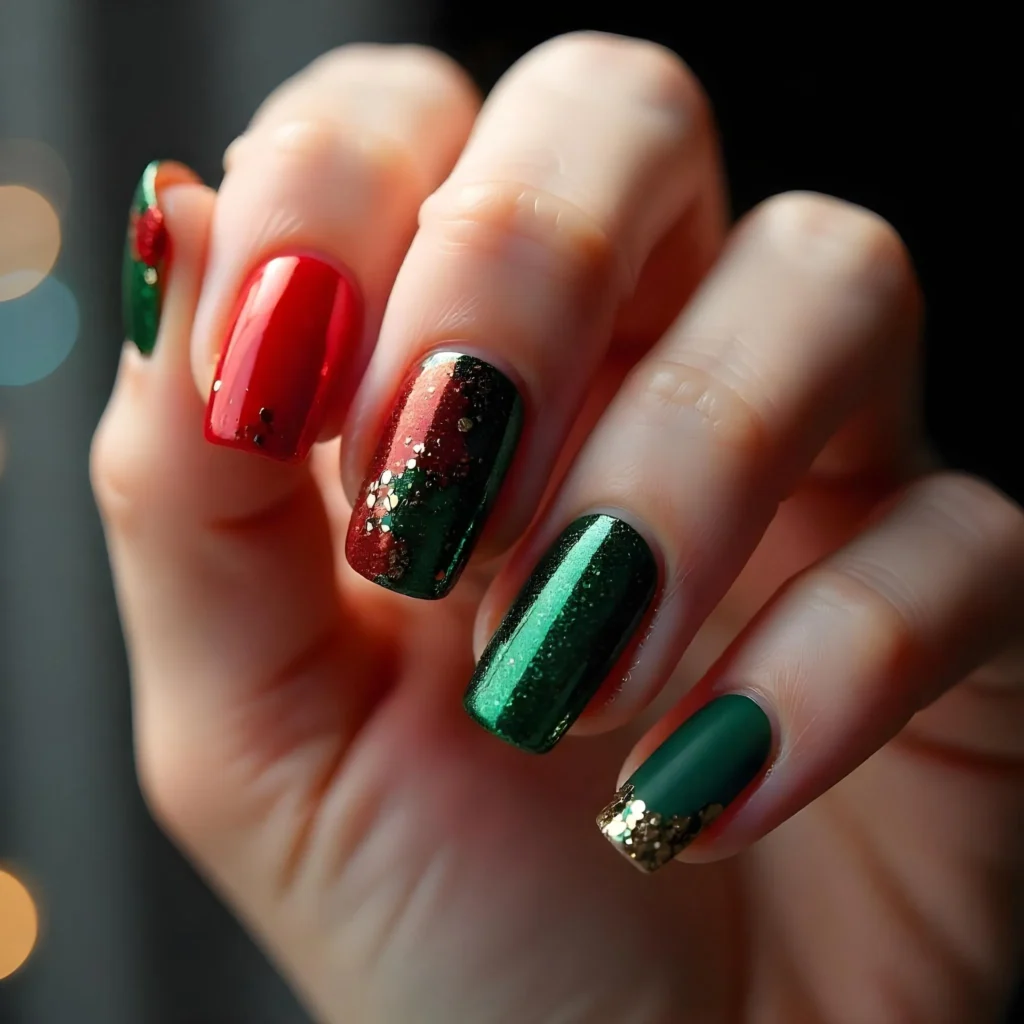 Festive Red and Green Glam