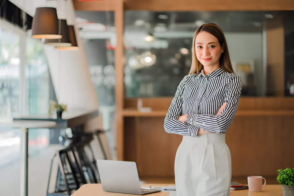 Striped Blouse and Pencil Skirt