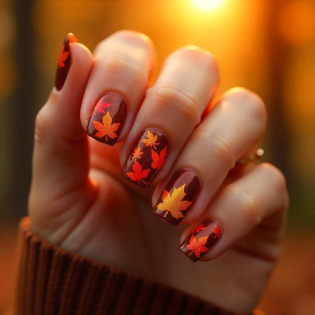 Autumn Leaves Nail Art