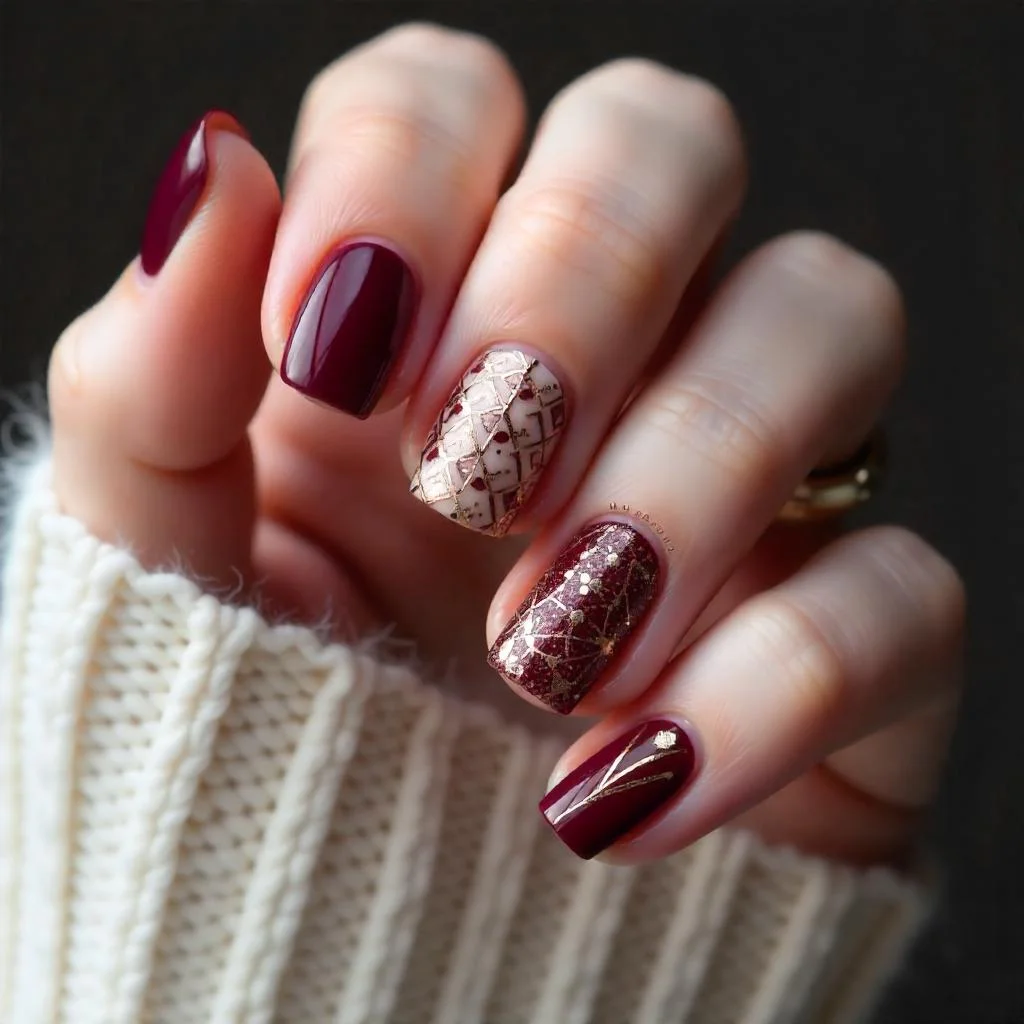 Burgundy and Nude Combo